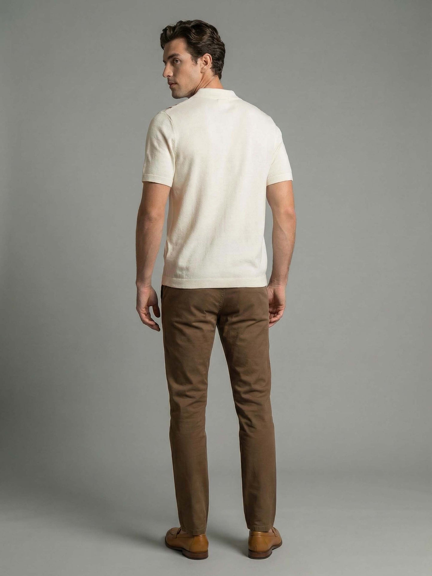 Celio* Men Off White Striped Regular Fit Cotton T-Shirts