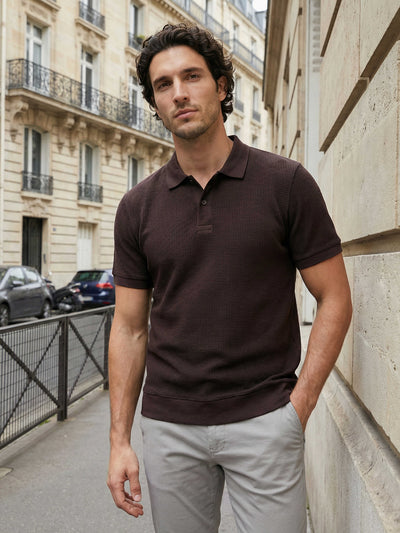 Celio Men Brown Solid Regular Fit Cotton T-Shirts