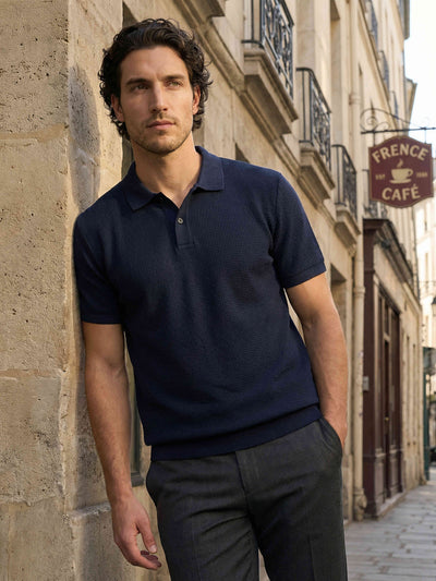 Celio Men Navy Blue Solid Regular Fit Cotton T-Shirts