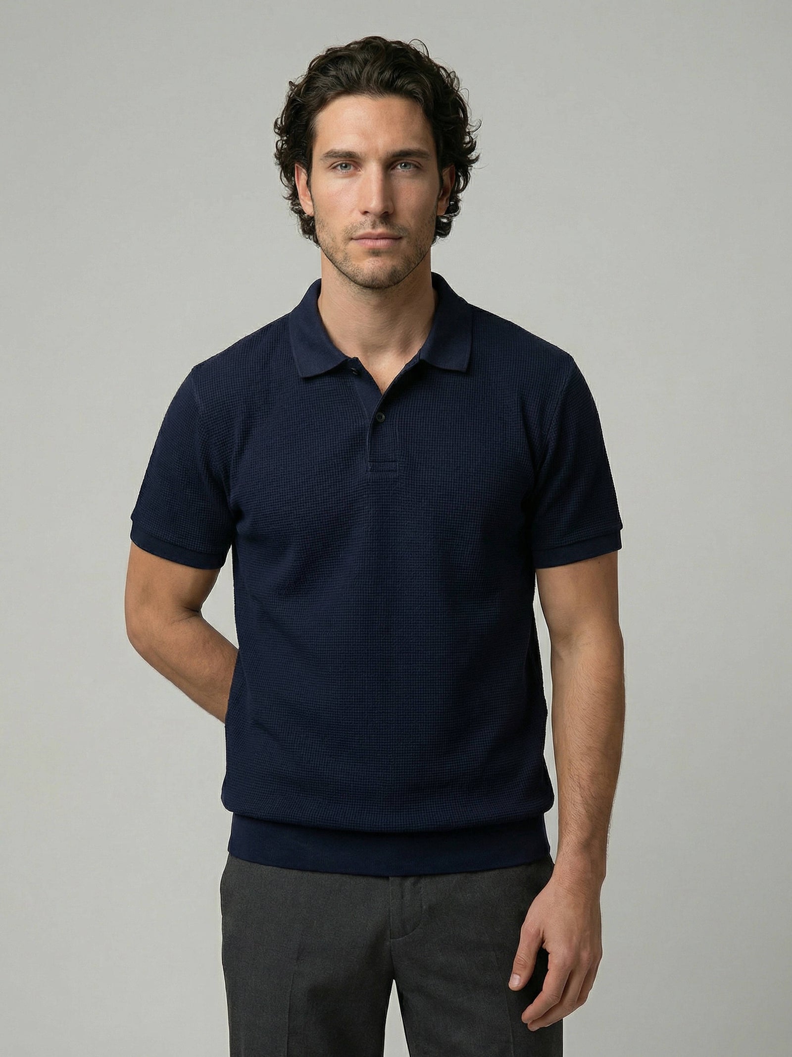 Celio Men Navy Blue Solid Regular Fit Cotton T-Shirts