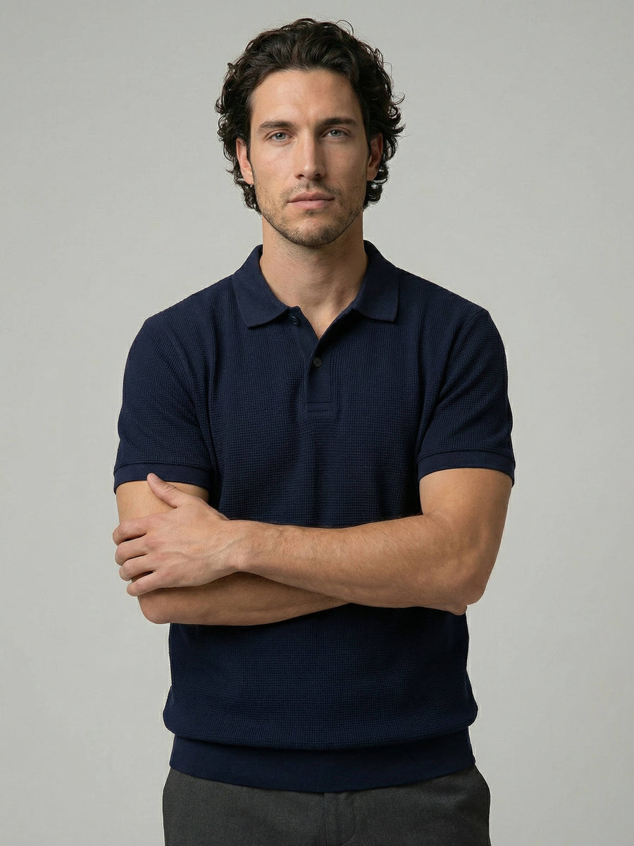 Celio Men Navy Blue Solid Regular Fit Cotton T-Shirts