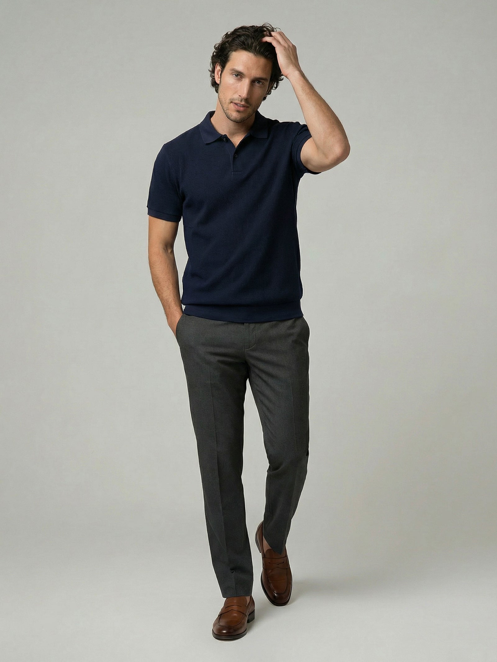 Celio Men Navy Blue Solid Regular Fit Cotton T-Shirts