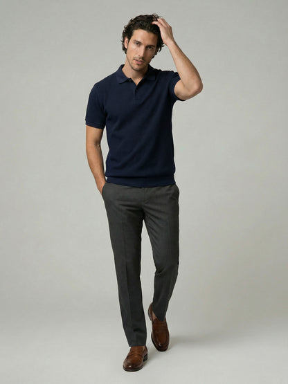 Celio Men Navy Blue Solid Regular Fit Cotton T-Shirts