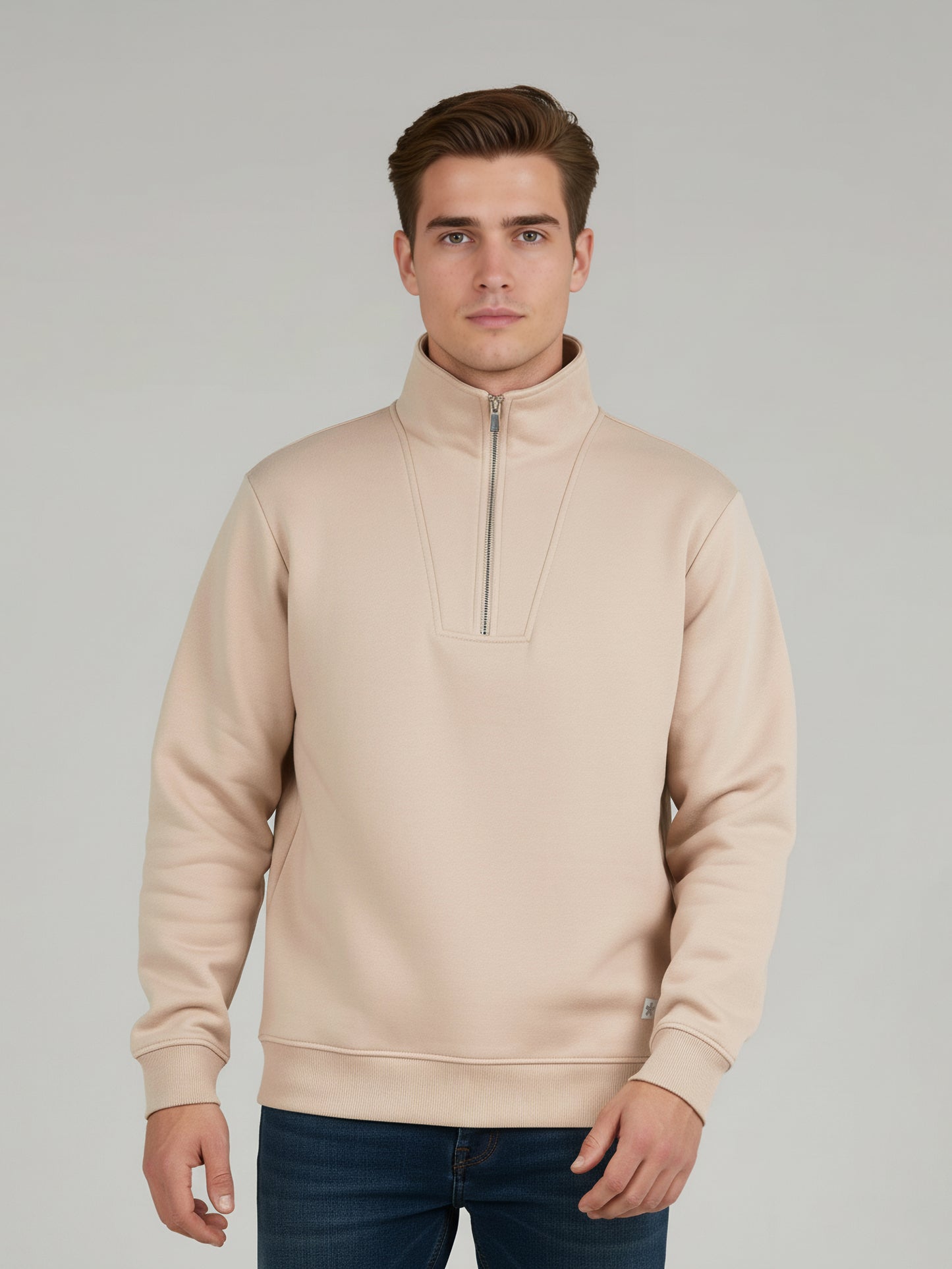Celio Men Pink Solid Regular Fit Cotton Sweatshirts