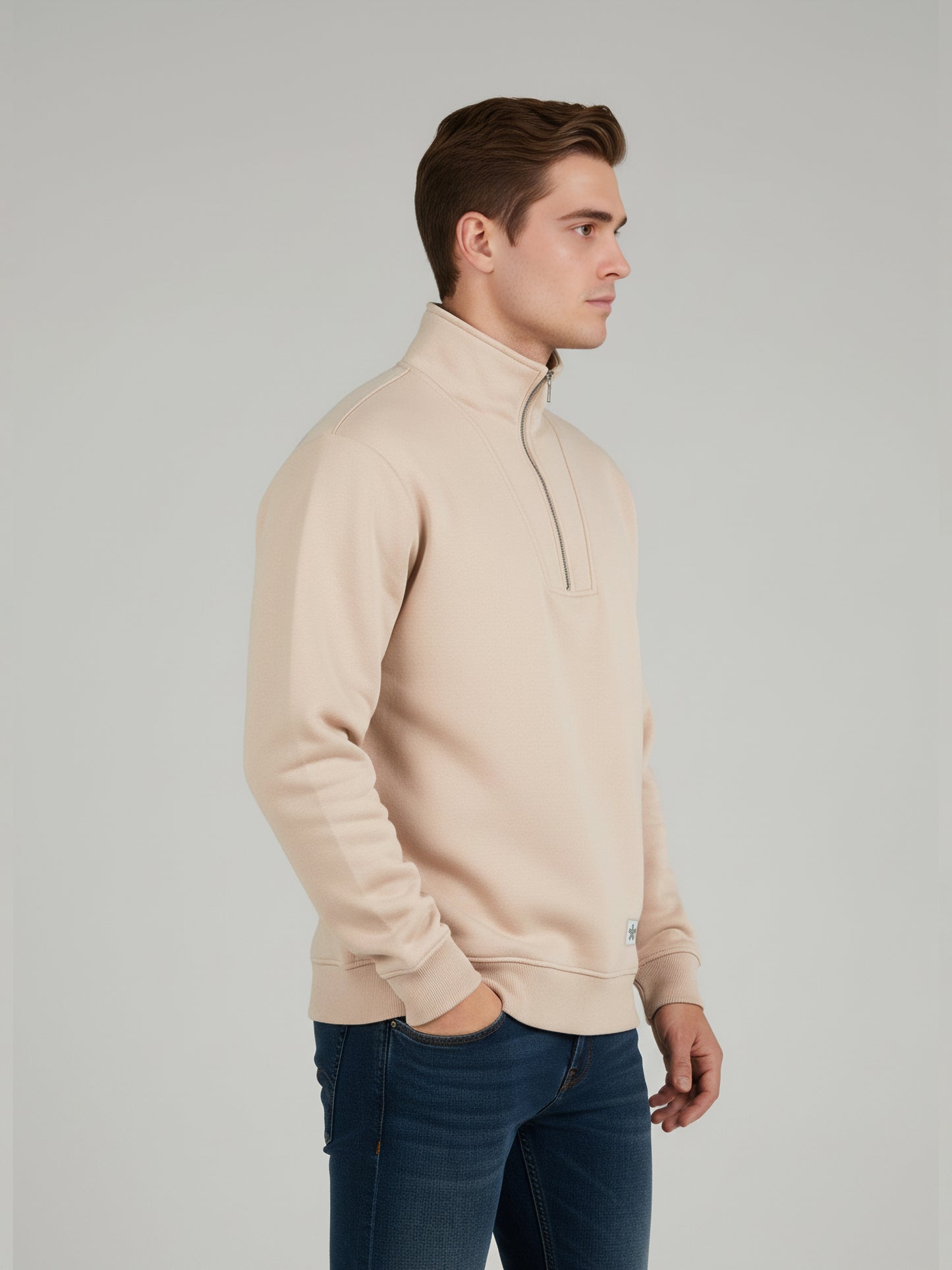Celio Men Pink Solid Regular Fit Cotton Sweatshirts
