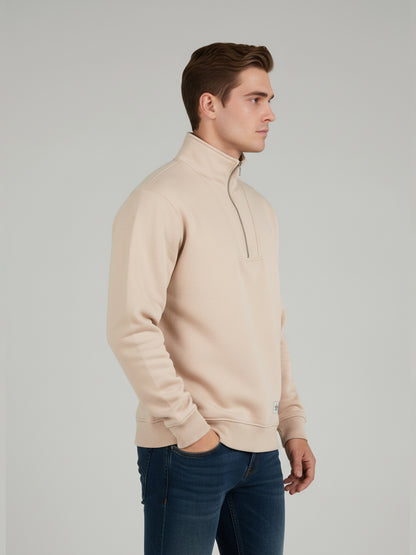 Celio Men Pink Solid Regular Fit Cotton Sweatshirts