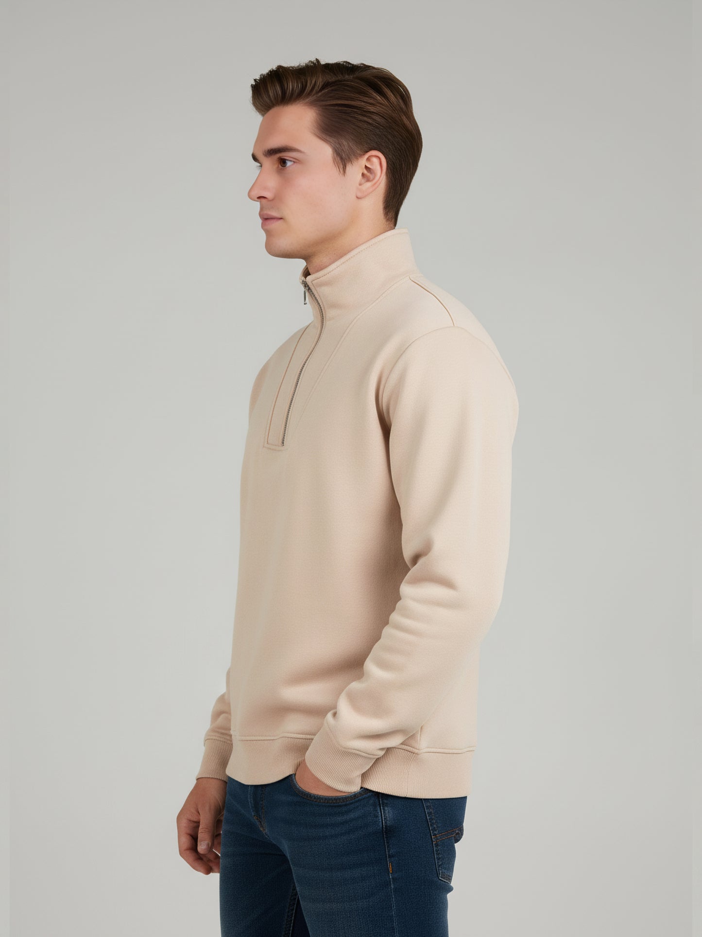 Celio Men Pink Solid Regular Fit Cotton Sweatshirts