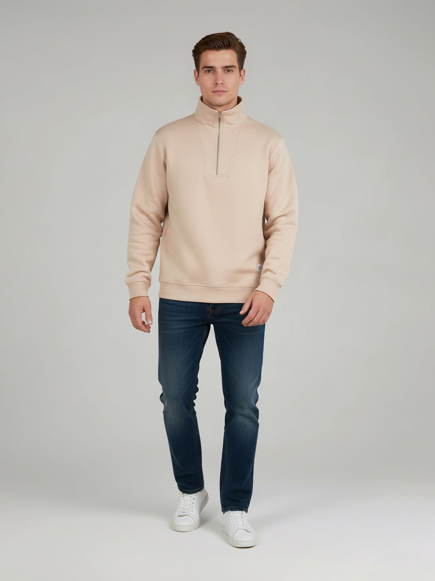 Celio Men Pink Solid Regular Fit Cotton Sweatshirts