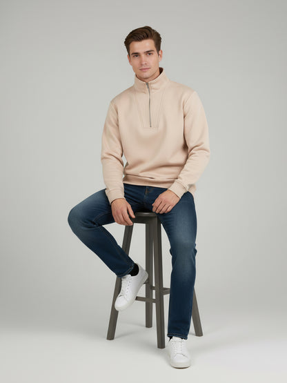 Celio Men Pink Solid Regular Fit Cotton Sweatshirts