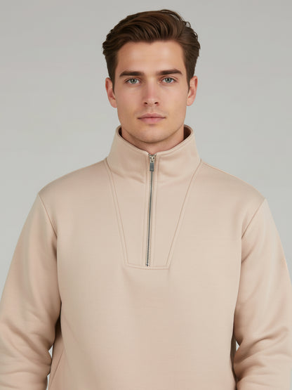 Celio Men Pink Solid Regular Fit Cotton Sweatshirts