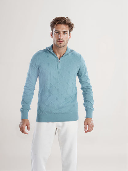 Celio* Men Green Solid Regular Fit Cotton Sweater