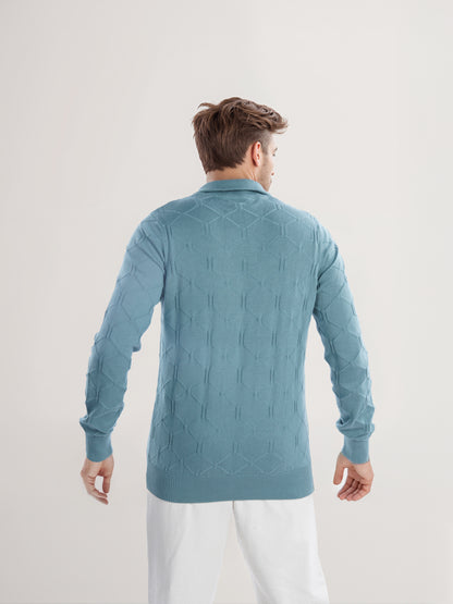 Celio* Men Green Solid Regular Fit Cotton Sweater