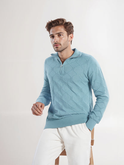 Celio* Men Green Solid Regular Fit Cotton Sweater