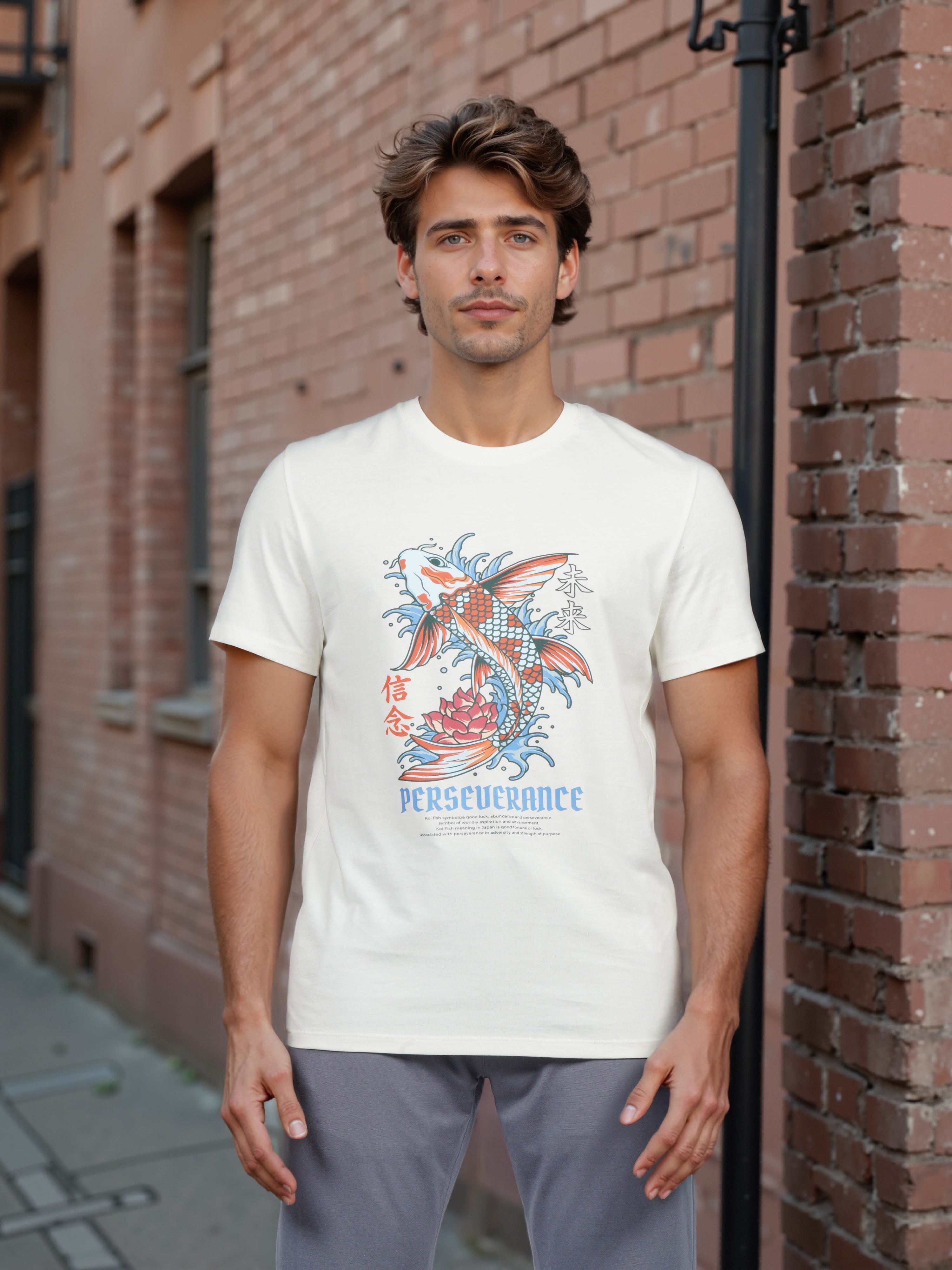 Celio* Men White Printed Straight Fit Cotton T-shirt