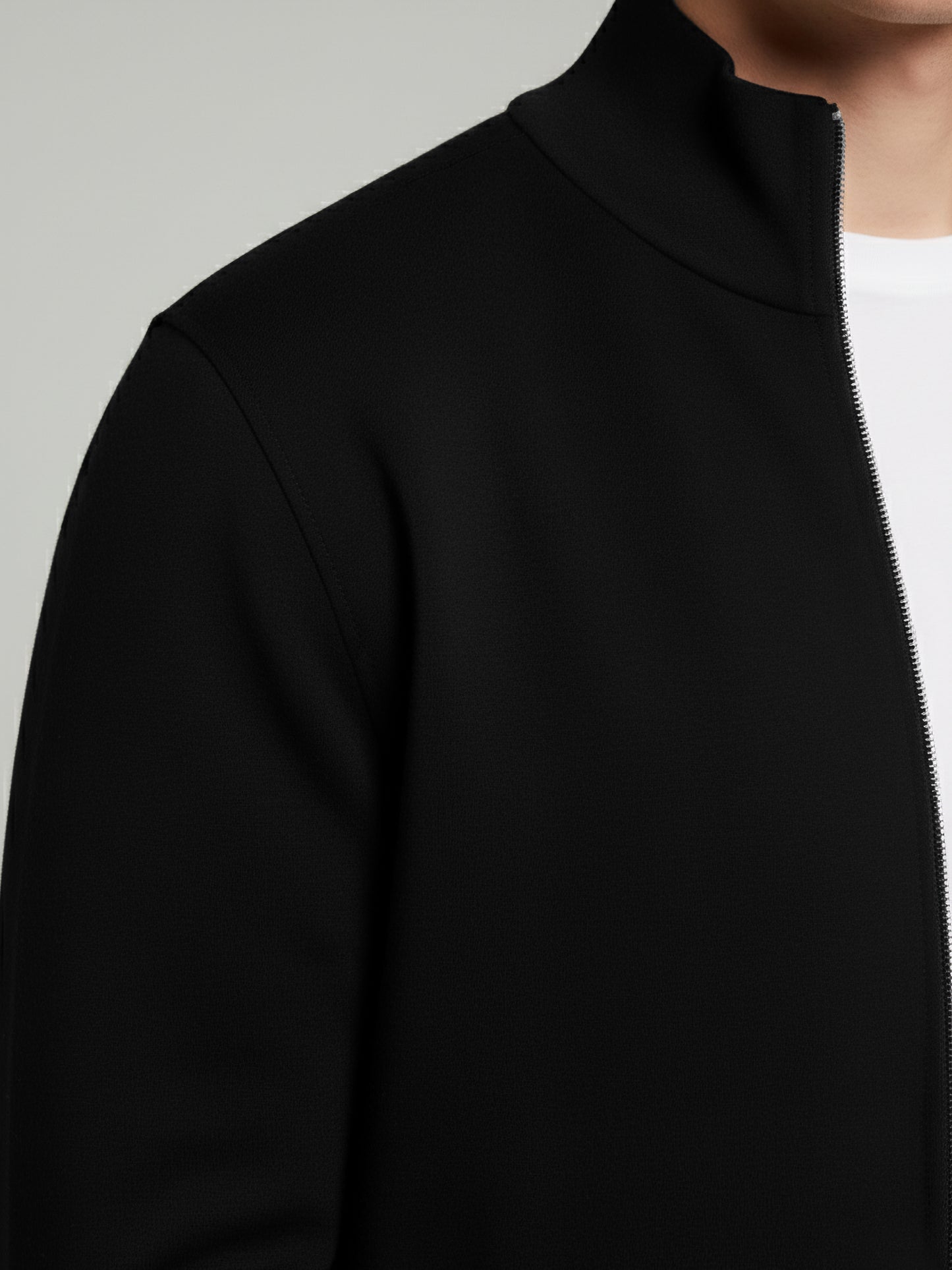 Celio Men Black Solid Straight Fit Cotton Sweaters