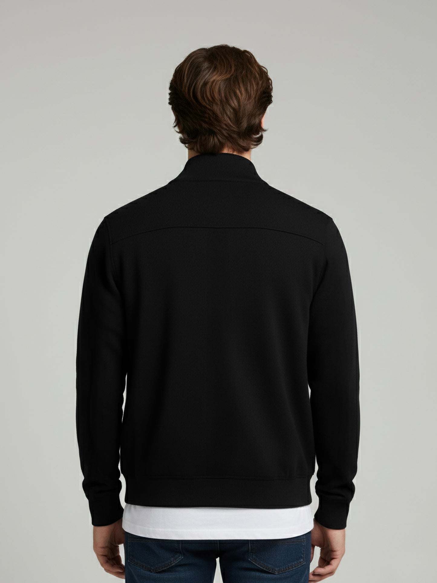 Celio Men Black Solid Straight Fit Cotton Sweaters