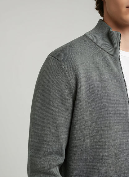 Celio Men Grey Solid Straight Fit Cotton Sweaters