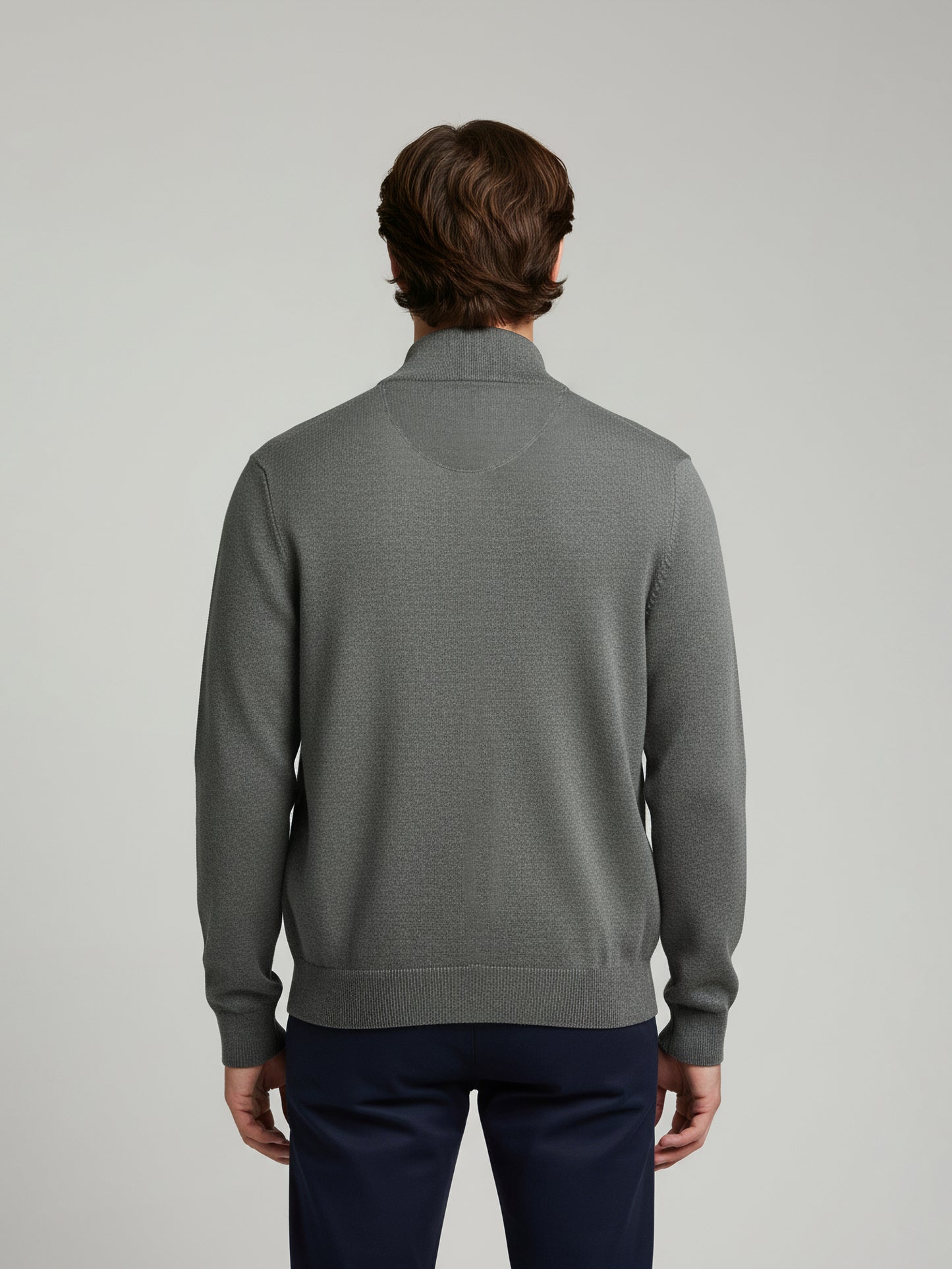 Celio Men Grey Solid Straight Fit Cotton Sweaters