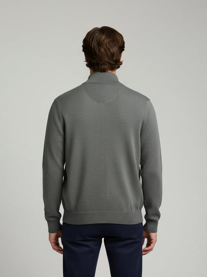 Celio Men Grey Solid Straight Fit Cotton Sweaters