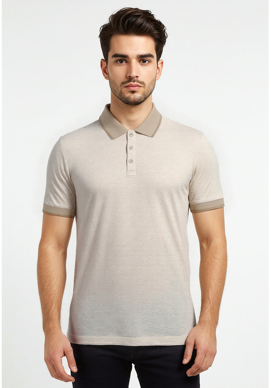 Celio* Men Beige Solid Regular Fit Cotton T-shirt