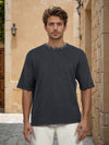 Celio* Men Black Solid Oversized Cotton T-shirt