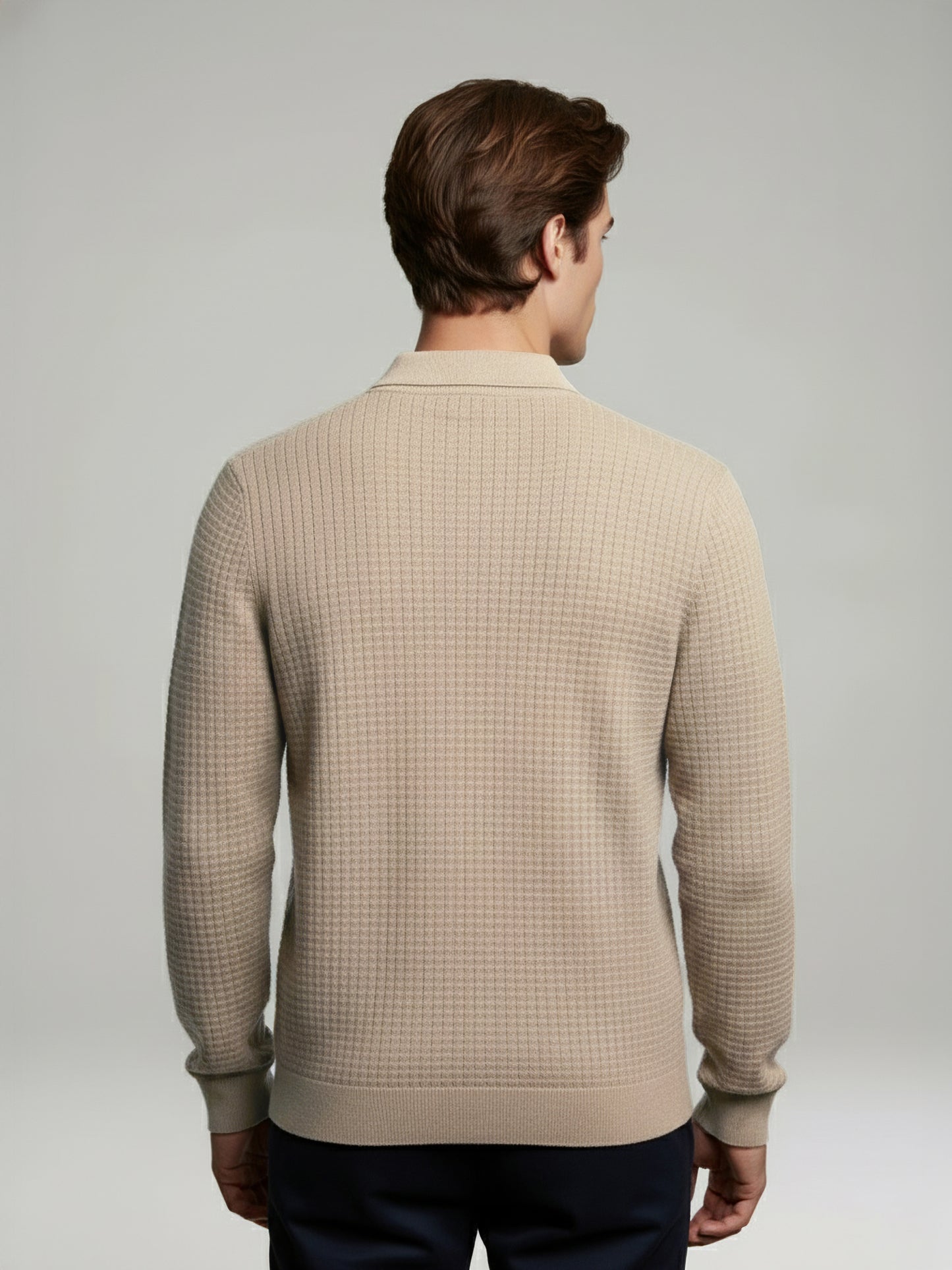 Celio* Men Beige Solid Regular Fit Cotton Sweaters