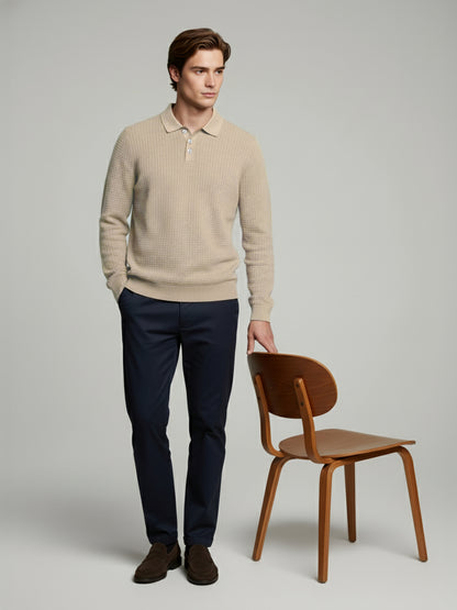 Celio* Men Beige Solid Regular Fit Cotton Sweaters