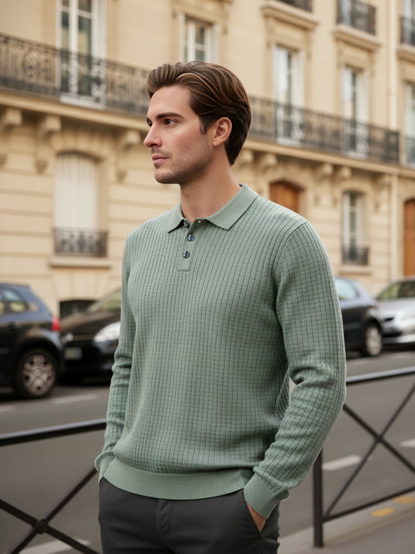 Celio* Men Green Solid Regular Fit Cotton Sweaters