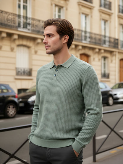 Celio* Men Green Solid Regular Fit Cotton Sweaters
