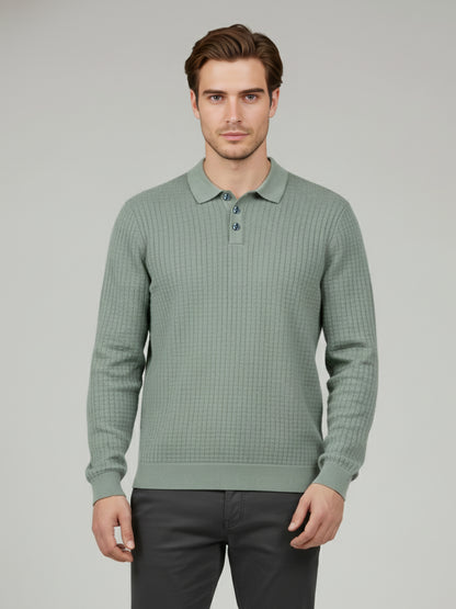 Celio* Men Green Solid Regular Fit Cotton Sweaters