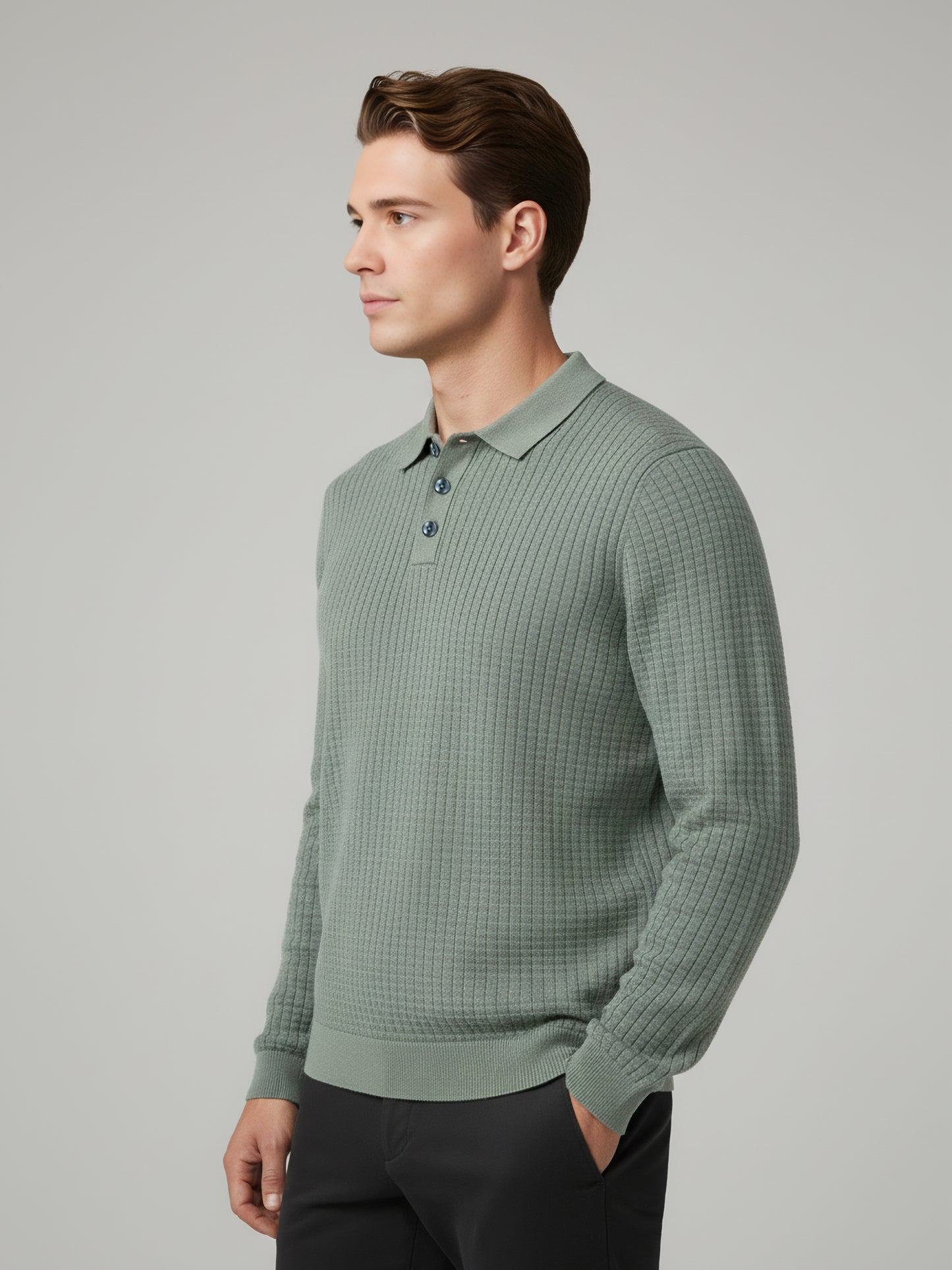 Celio* Men Green Solid Regular Fit Cotton Sweaters