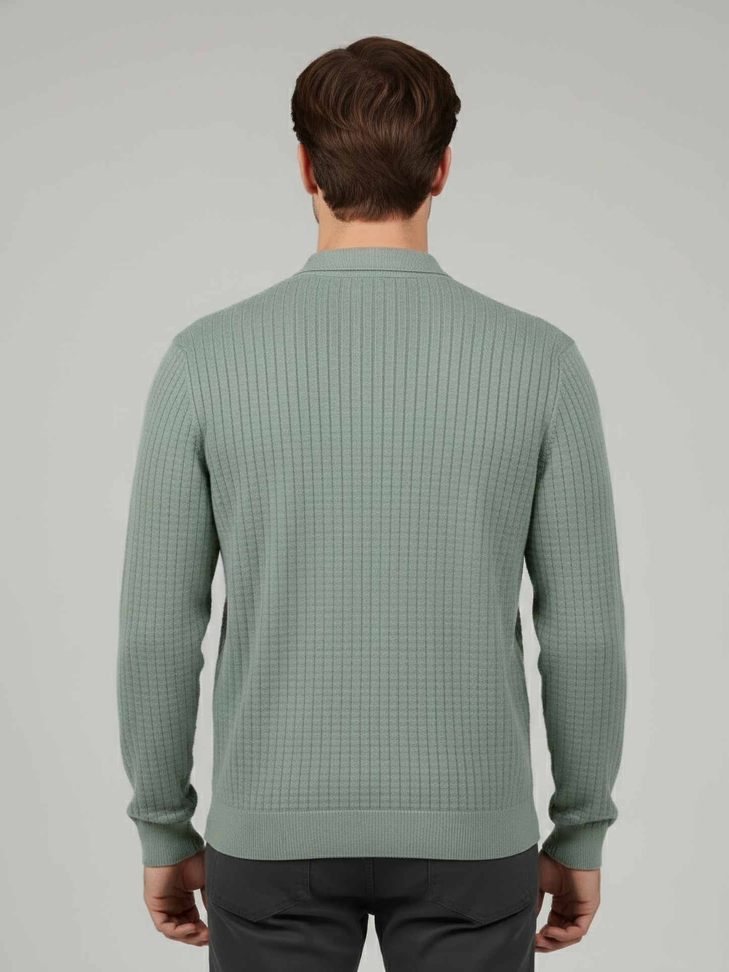 Celio* Men Green Solid Regular Fit Cotton Sweaters