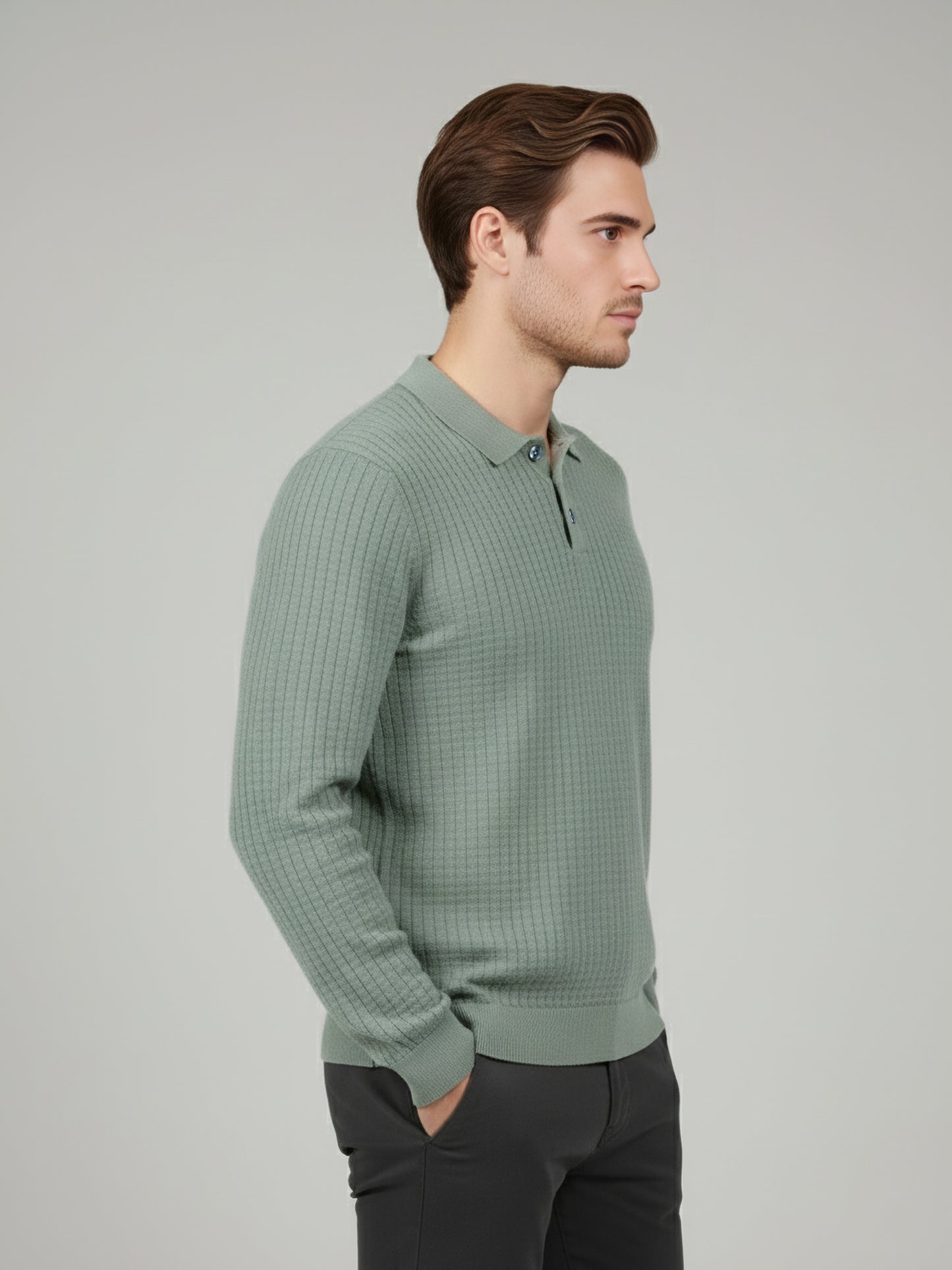 Celio* Men Green Solid Regular Fit Cotton Sweaters