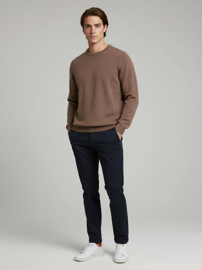 Celio* Men Brown Solid Regular Fit Cotton Sweaters