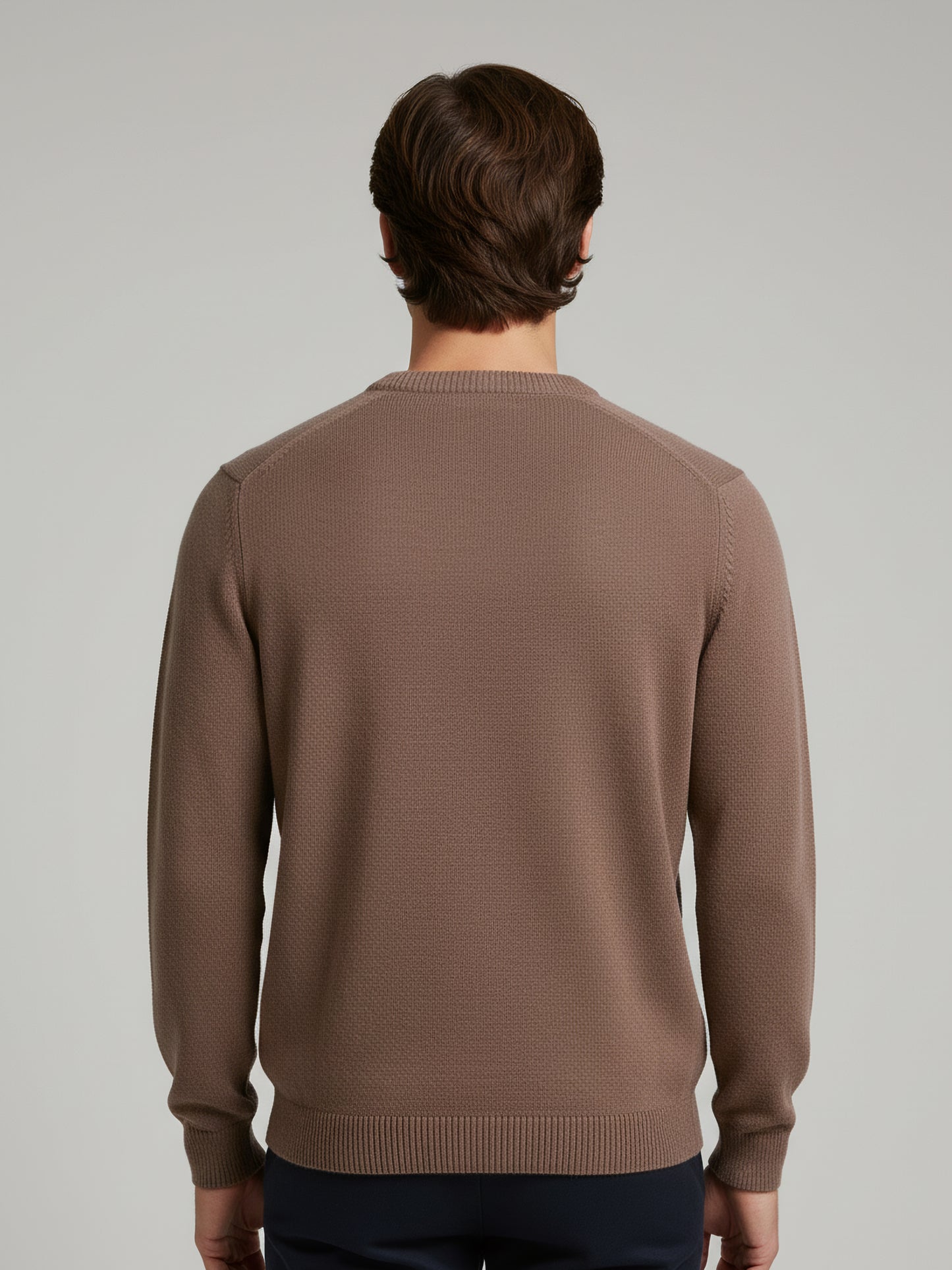 Celio* Men Brown Solid Regular Fit Cotton Sweaters