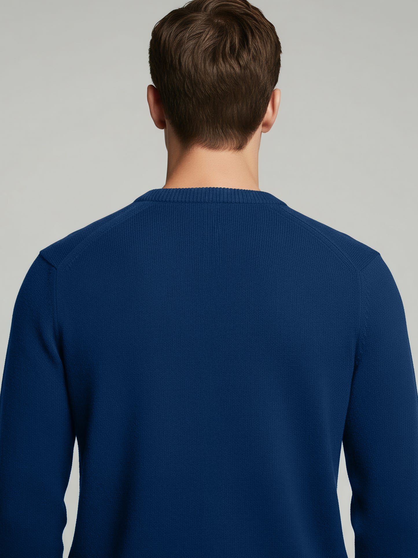 Celio* Men Blue Solid Regular Fit Cotton Sweaters