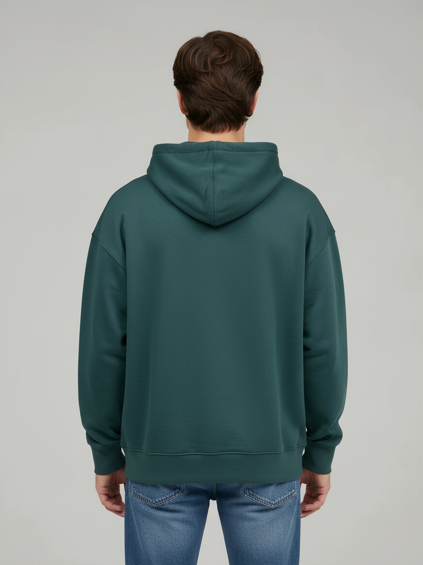 Celio Men Green Solid Oversize Cotton Sweatshirts