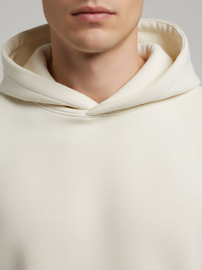 Celio Men Cream Solid Oversize Cotton Sweatshirts