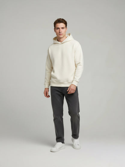 Celio Men Cream Solid Oversize Cotton Sweatshirts