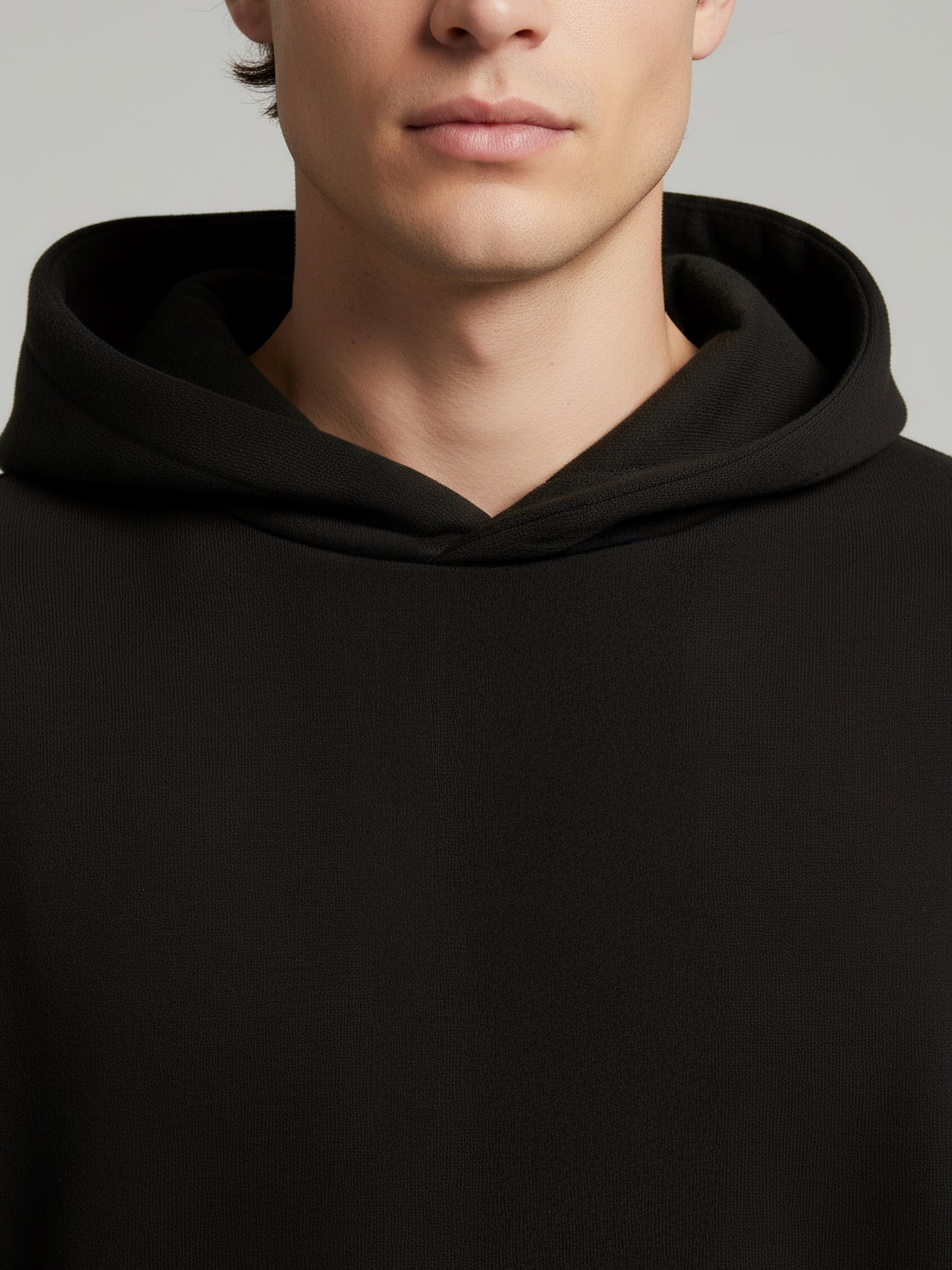 Celio Men Black Solid Oversize Cotton Sweatshirts