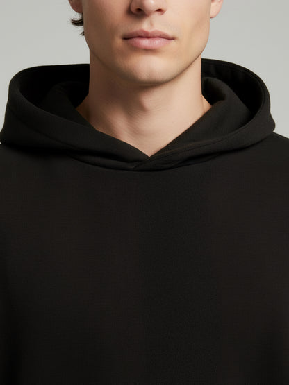 Celio Men Black Solid Oversize Cotton Sweatshirts