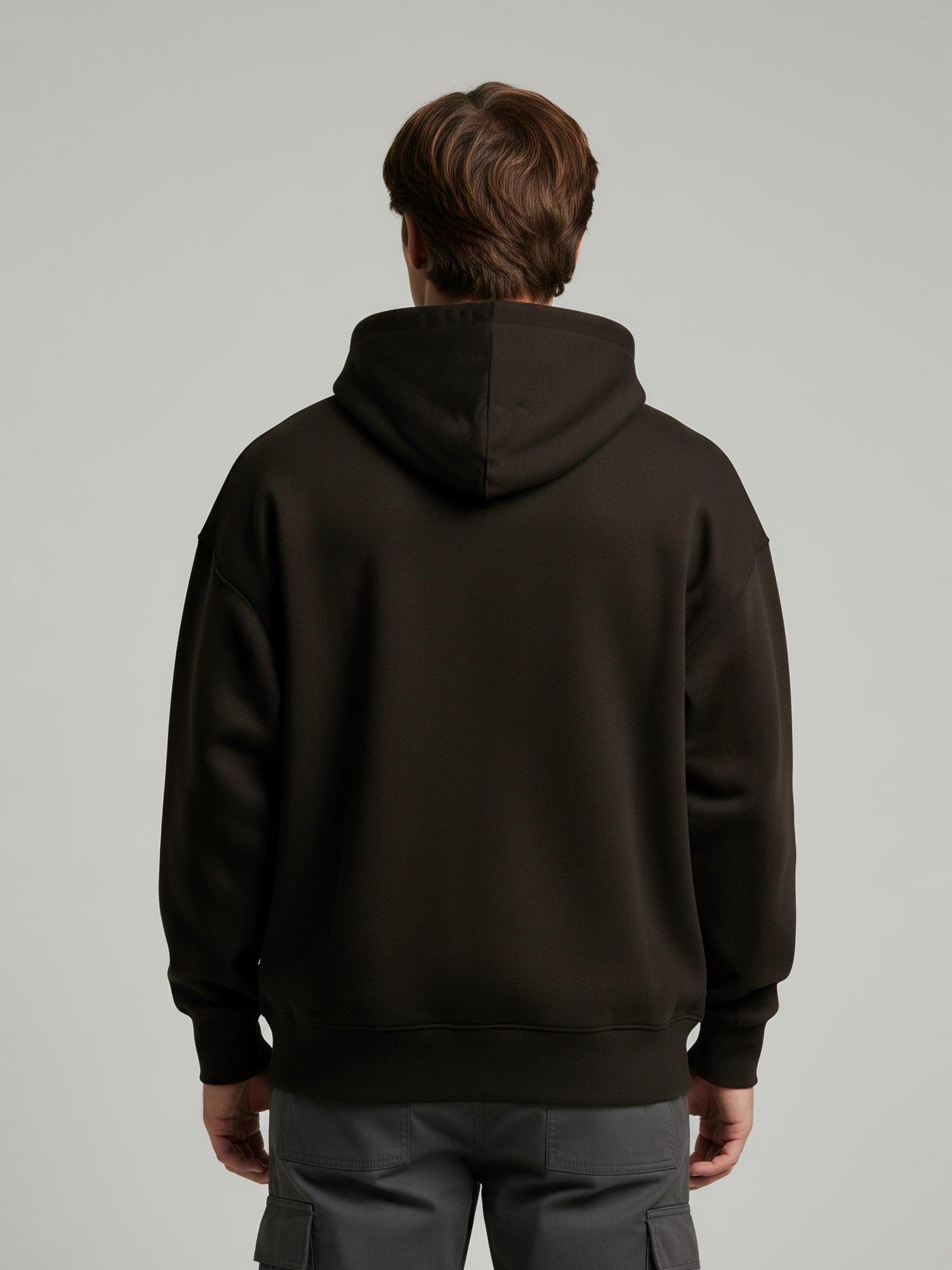 Celio Men Black Solid Oversize Cotton Sweatshirts