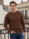 Celio Men Brown Solid Regular Fit Cotton Sweaters