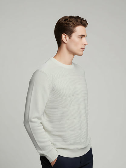 Celio Men Off White Solid Regular Fit Cotton Sweaters