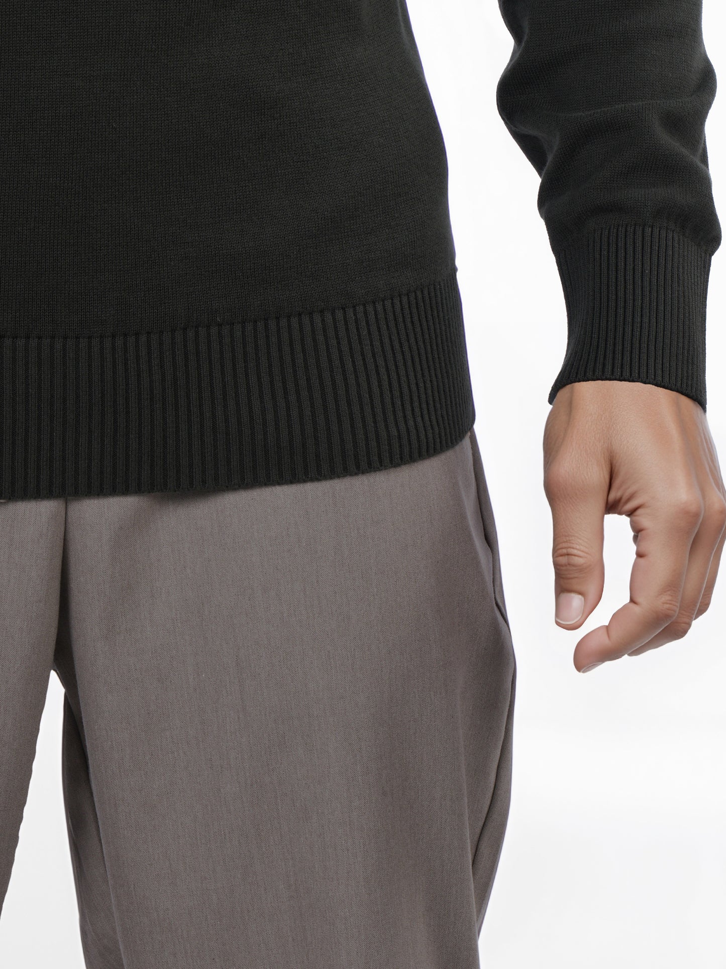 Celio* Men Olive Printed Regular Fit Cotton Sweater