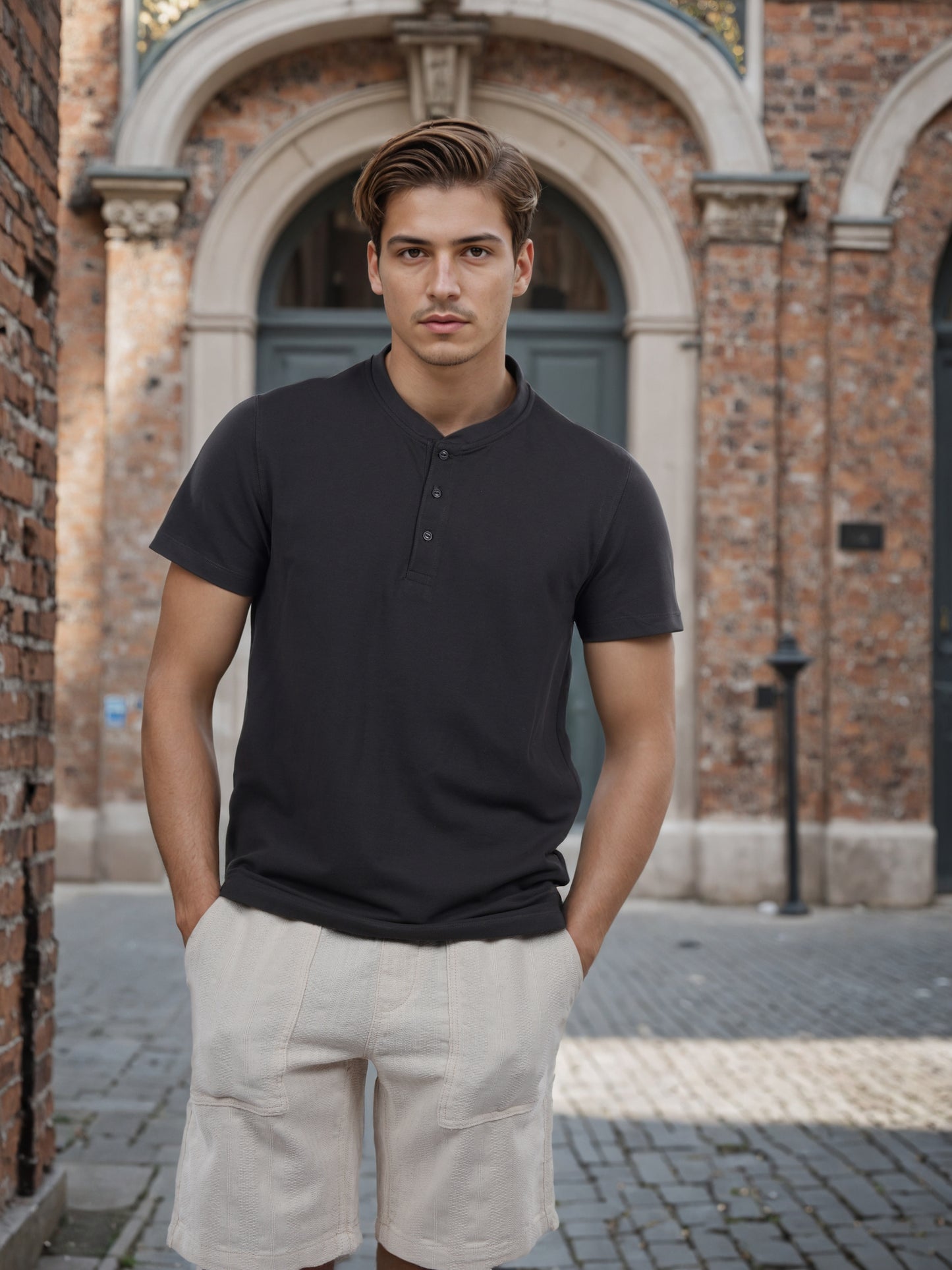Celio* Men Black Solid Regular Fit Cotton T-Shirt