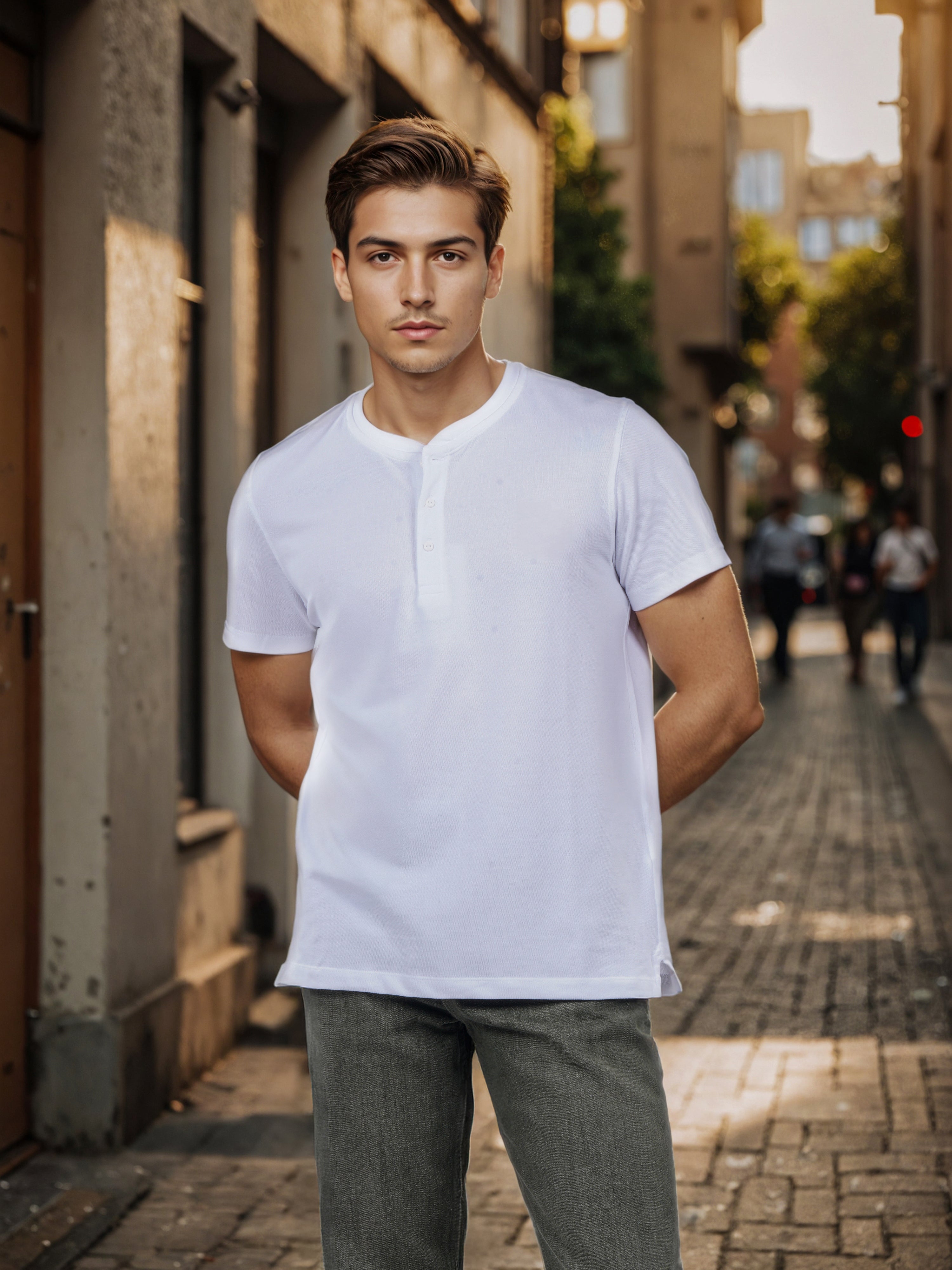 Celio* Men White Solid Regular Fit Cotton T-Shirt