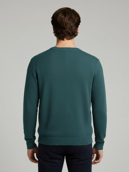 *Celio Men Green Solid Regular Fit Cotton Sweaters