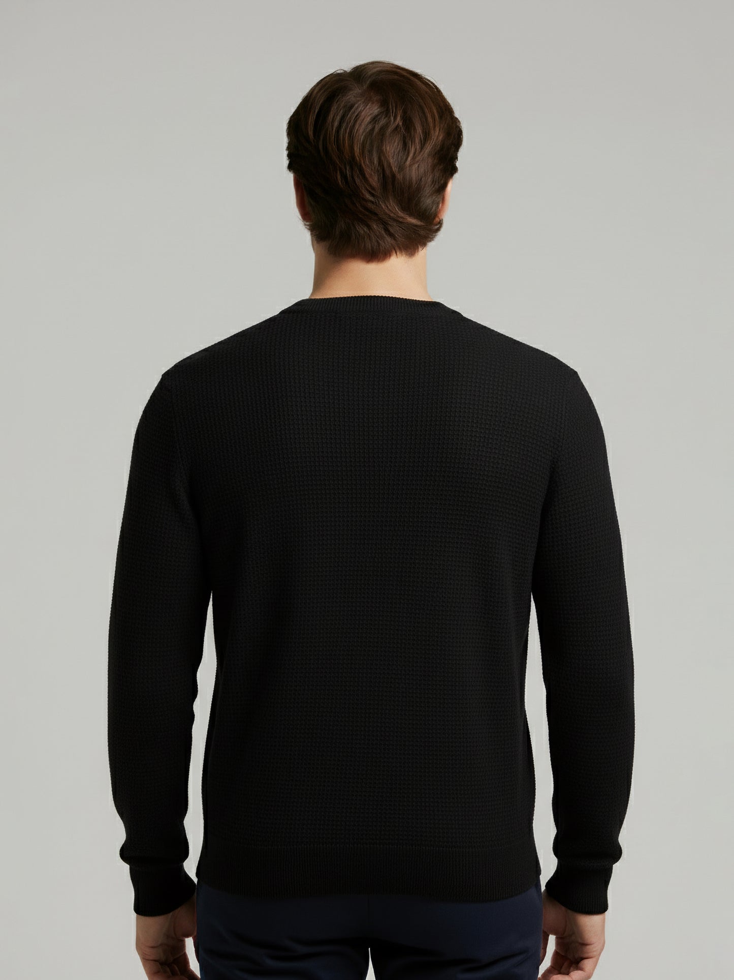 *Celio Men Black Solid Regular Fit Cotton Sweaters