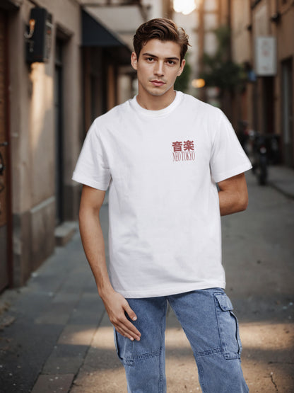 Celio* Men White Printed Boxy Cotton T-Shirt